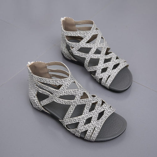 Damen Komfortable Riemensandalen mit geflochtenem Riemendesign EB