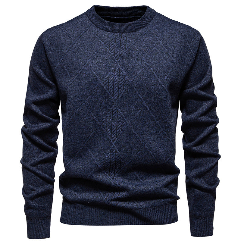 Herren Strickpullover mit modernem Rautenmuster EB