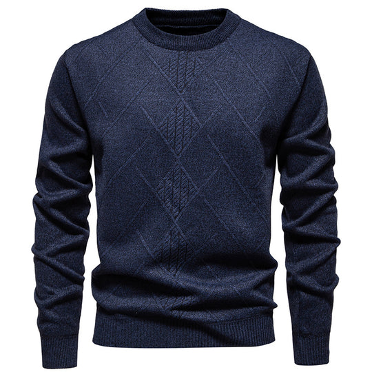 Herren Strickpullover mit modernem Rautenmuster EB