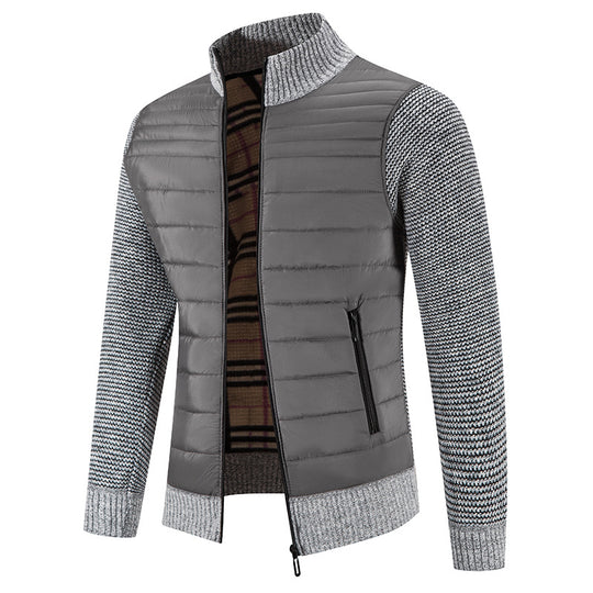 Herren lässige Steppjacke mit Strickärmeln EB