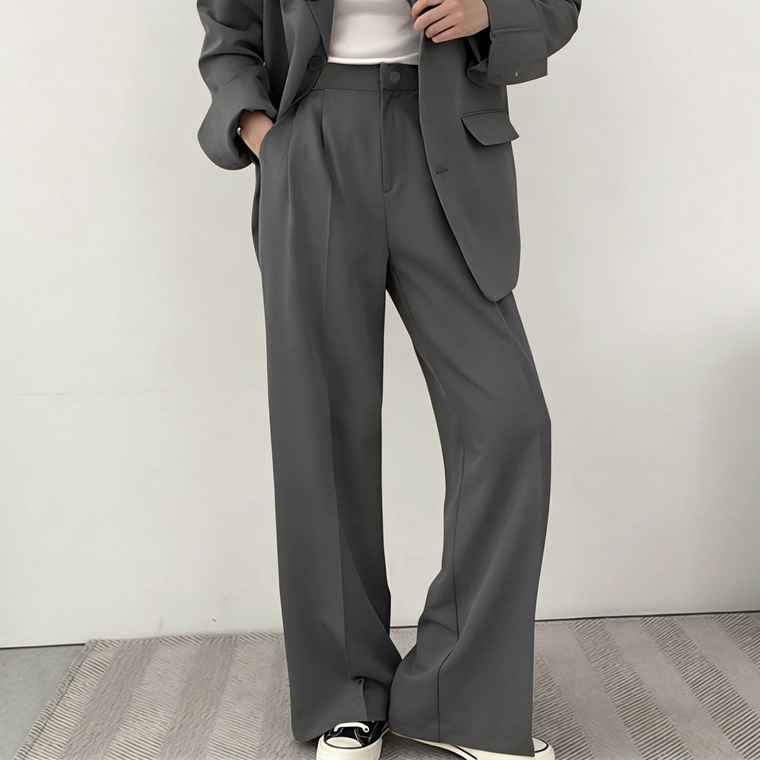 Damen elegantes Blazer-Set mit weitem Schnitt EB