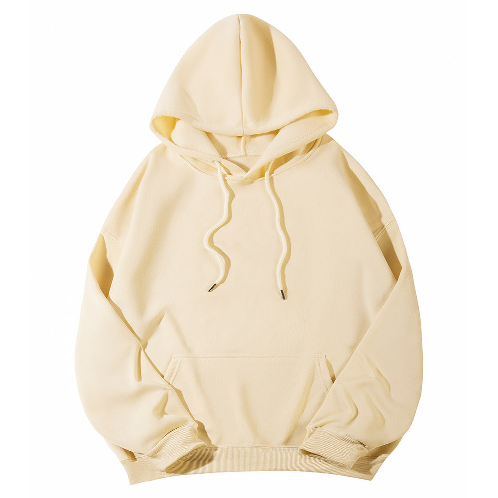 Unisex Oversize-Fleece-Hoodie mit tiefer Schulter, Kängurutasche und breitem Rippbund EB