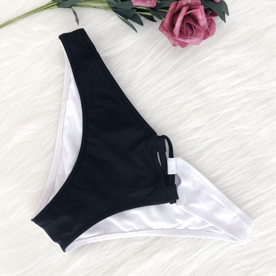 Damen Hochmodernes Bikini-Set mit asymmetrischem Schnitt und Schnürdetails EB