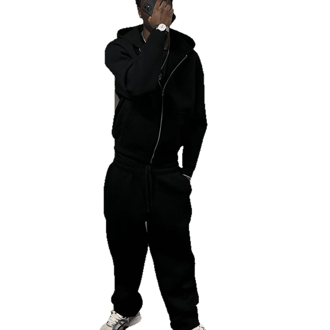 Herren nan Oversize Zip-Hoodie und Relaxed Sweatpants Set EB