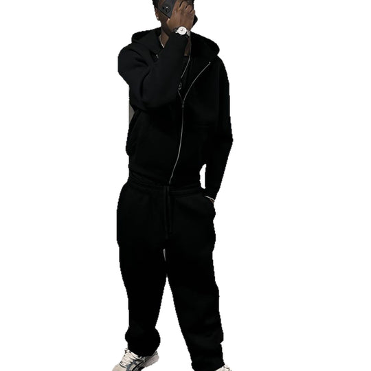 Herren nan Oversize Zip-Hoodie und Relaxed Sweatpants Set EB