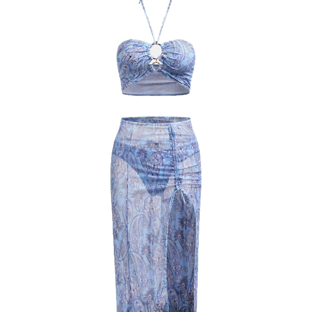 Damen Strandoutfit mit Paisley-Muster EB