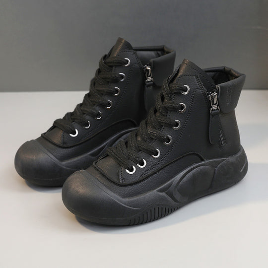 Damen Hochformatige Sneakers mit seitlichem Reißverschluss und robustem Gummiprofil EB