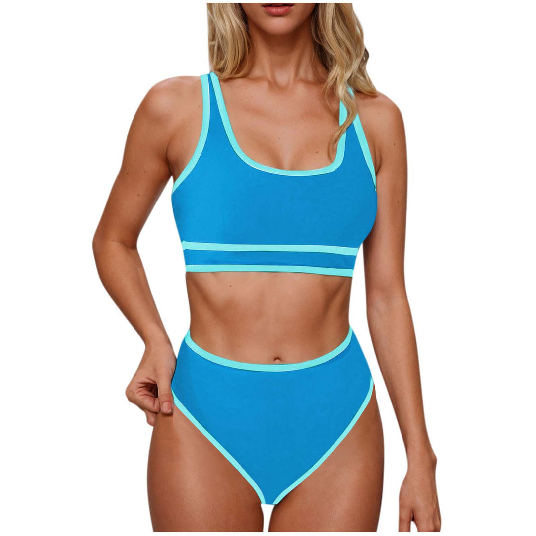 Damen Sportliches Hochtailliertes Bikini-Set EB