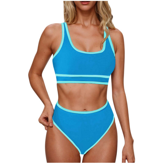 Damen Sportliches Hochtailliertes Bikini-Set EB