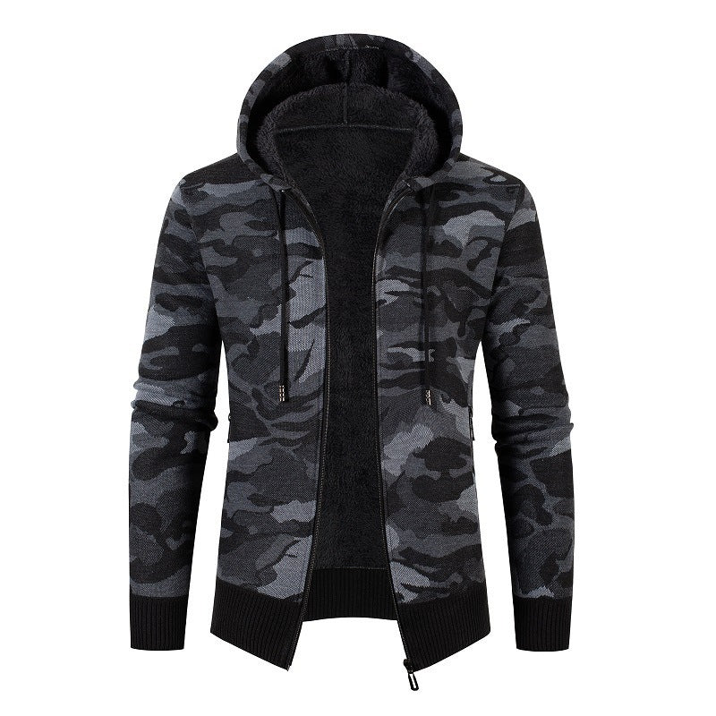 Herren moderne Kapuzenjacke mit Fleece-Futter EB