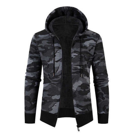 Herren moderne Kapuzenjacke mit Fleece-Futter EB