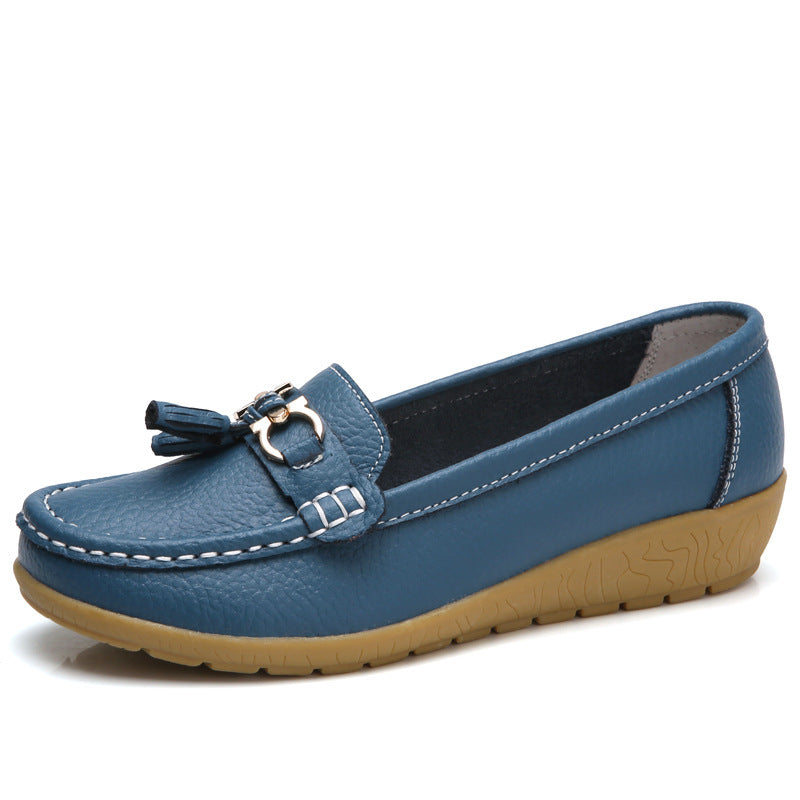 Damen Mokassins mit ornamentaler Schnalle und weicher Sohle EB