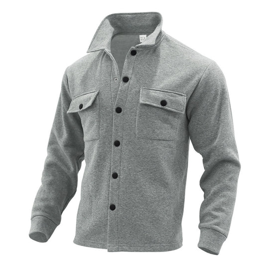 Herren lässige Hemdjacke mit praktischen Taschen und modernem Stehkragen EB