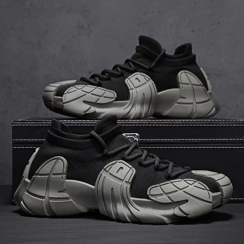 Damen Designer Sneaker mit hohem Kragen und textilförmiger Struktur EB