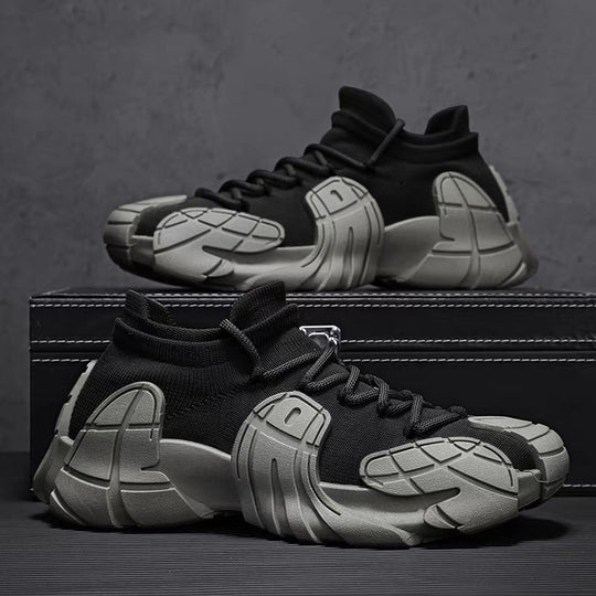 Damen Designer Sneaker mit hohem Kragen und textilförmiger Struktur EB