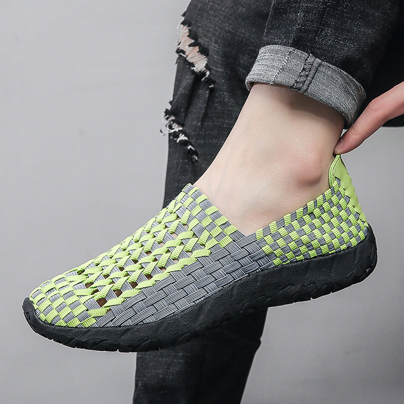 Unisex nan geflochtene elastische Slipper mit leichter dämpfender Sohle EB