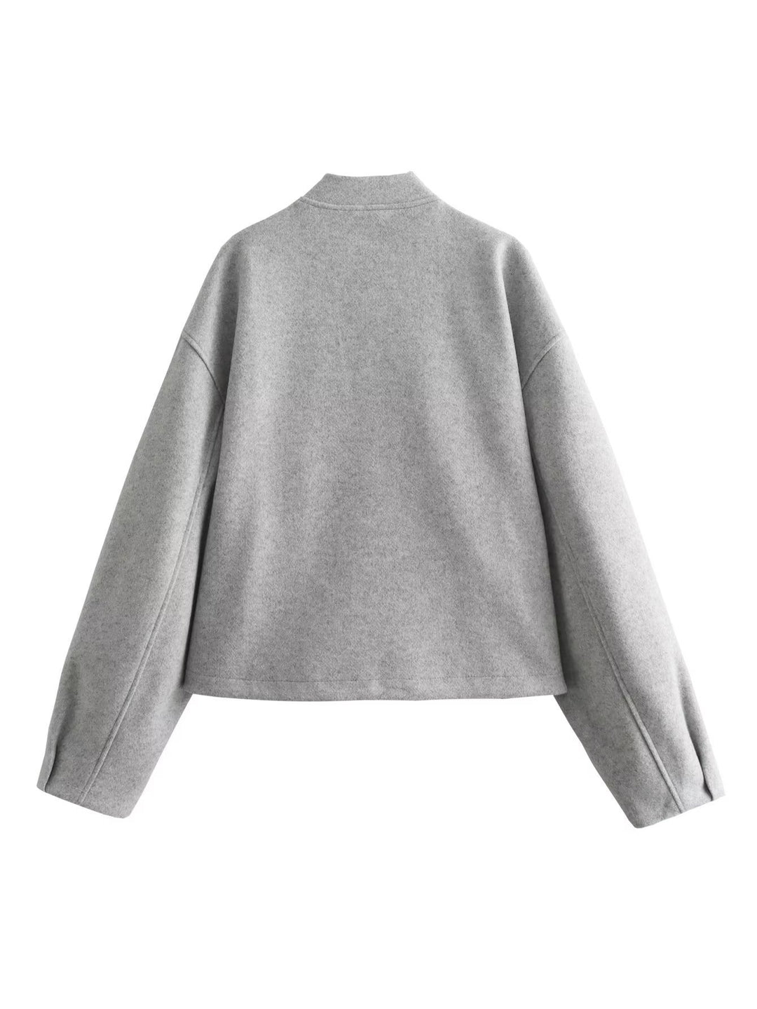 Damen lässige Übergangsjacke mit Stehkragen und asymmetrischem Schnitt EB