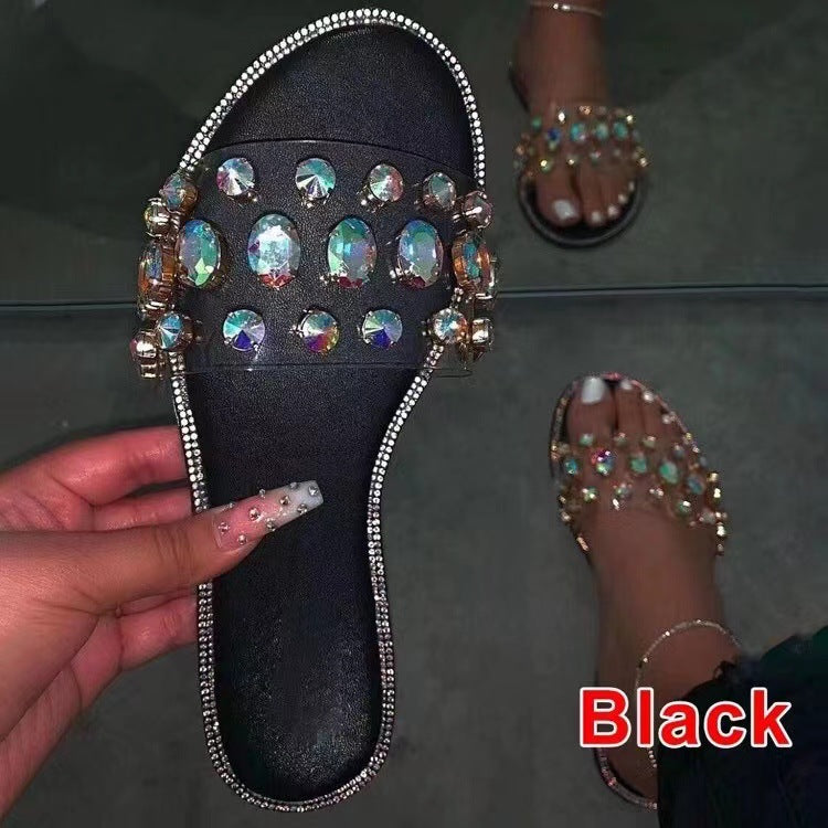 Damen Glitzernde Riemchen-Sandalen mit funkelnden Schmucksteinen EB