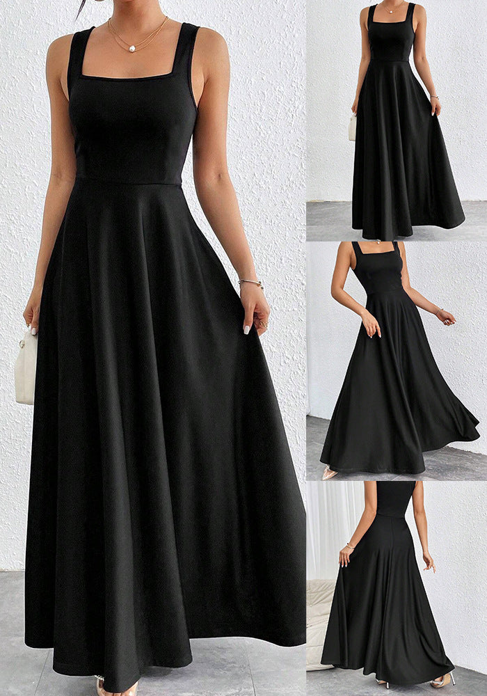 Elegantes Damen Maxikleid mit weichem Schnitt & quadratischem Ausschnitt | EB