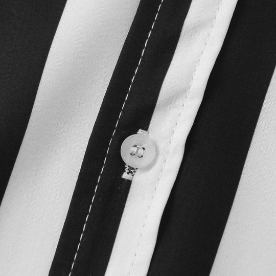 Herren Kurzarmhemd mit klassischem Streifenmuster und hochwertigem Stoff EB