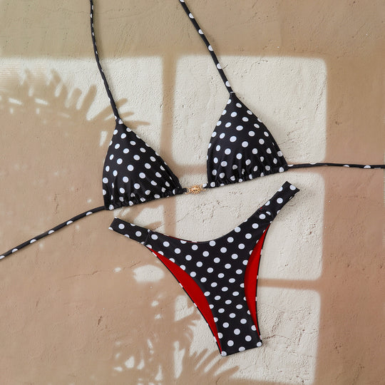 Damen Designer-Bikini mit Leopardenmuster und raffinierten Details EB