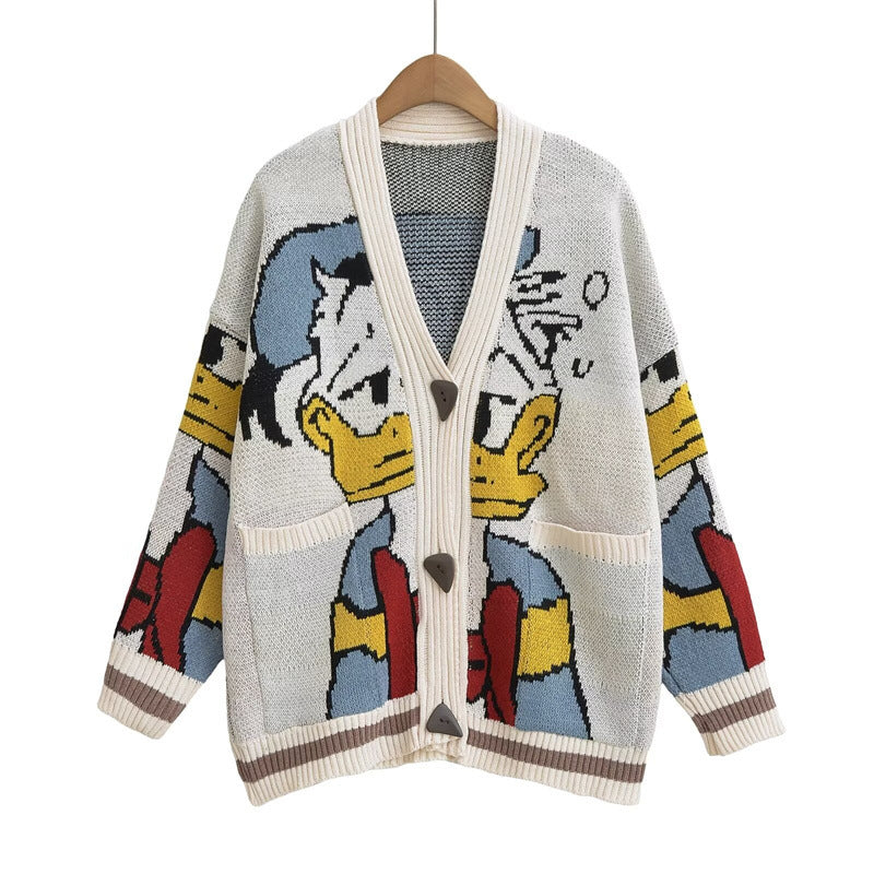Damen Strickjacke mit Donald Duck Design EB