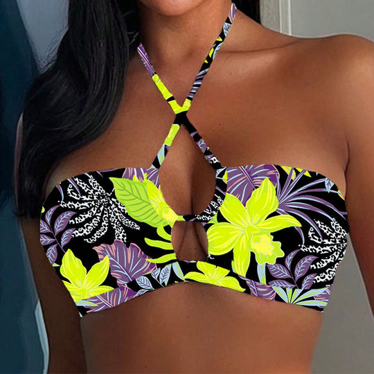 Damen Bandeau-Bikini mit kreativen Kreuzdetails EB