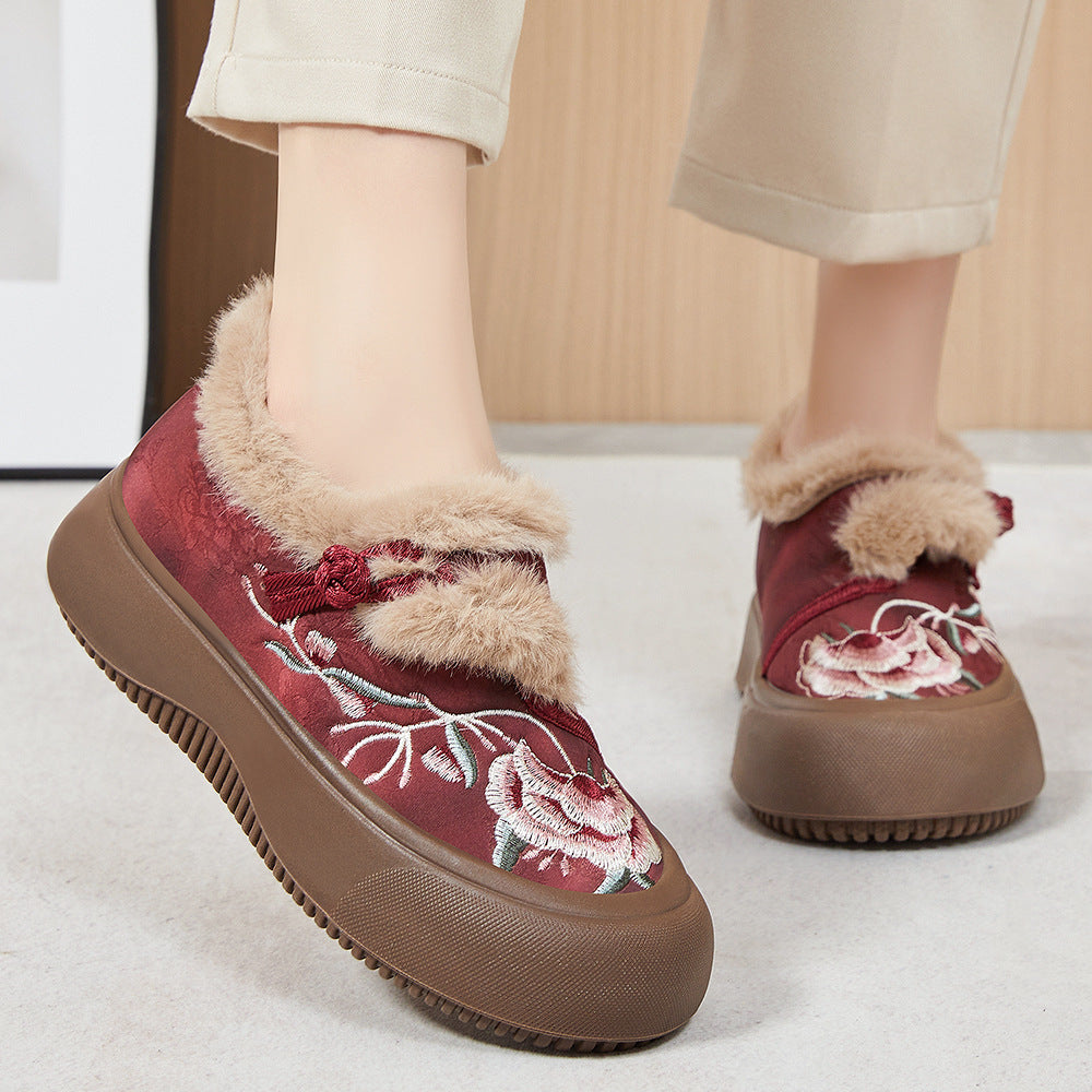 Damen Hausschuhe mit floralem Design und weich gefüttertem Innenleben EB