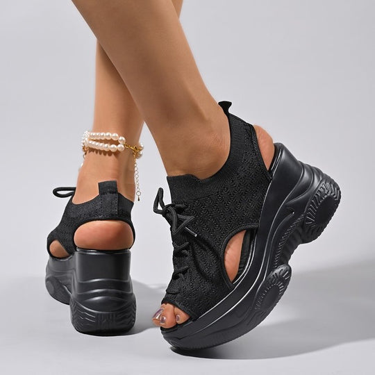 Damen Chunky Sneakers mit offenem Zehenbereich und atmungsaktivem Obermaterial EB