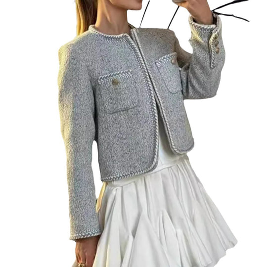 Damen elegante und strukturierte Kurzjacke EB