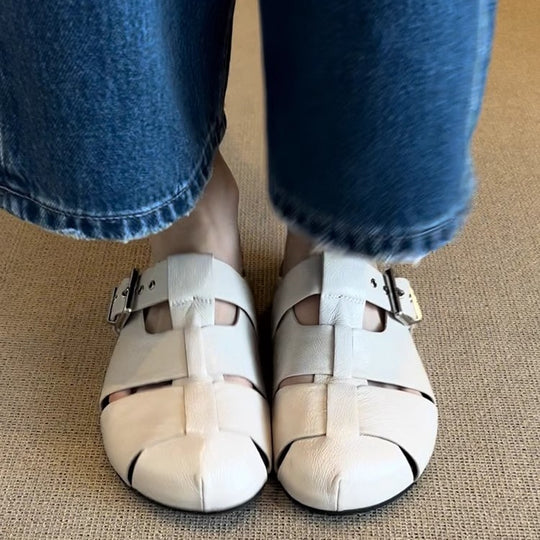 Damen Komfortable Clogs mit modischem Schnallenverschluss EB