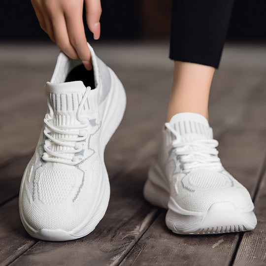 Damen Sportliche Stricksneaker mit elastischem Schaft und atmungsaktiver Sohle EB