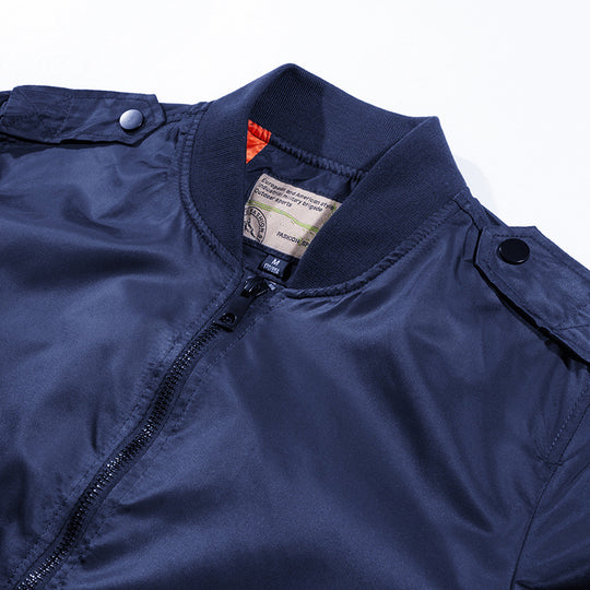 Herren leichte Nylon-Bomberjacke im Pilotenschnitt mit Ärmeltasche EB
