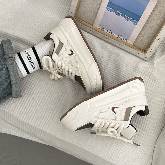 Damen modische Sneaker mit hohem Plateau und atmungsaktiver Obermaterial von EB