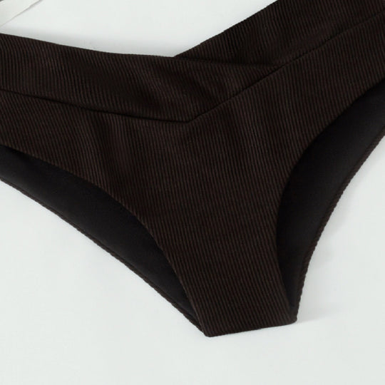 Damen Hoch tailliertes Bikini-Unterteil mit doppeltem Stoff EB