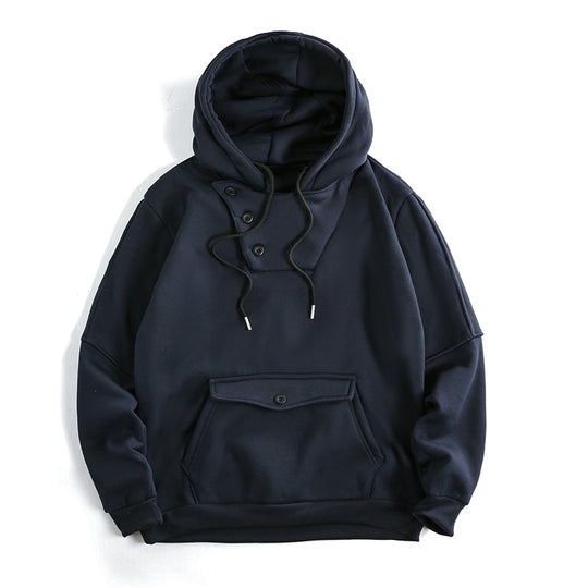 Herren lässiger Kapuzenpullover mit Knopfdetails und praktischen Taschen EB