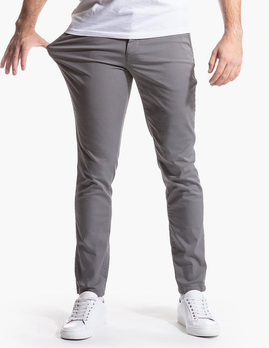 Herren elegante Chinohose mit elastischem Bund und schmalem Schnitt EB