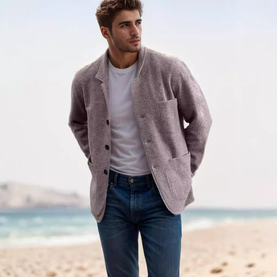 Herren Übergangsjacke aus hochwertigem Material mit stilvollem Kragen und praktischen Taschen EB