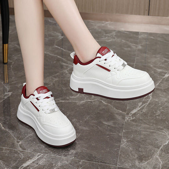 Damen modische Plateau Sneakers mit strukturiertem Obermaterial und komfortabler Dämpfung EB