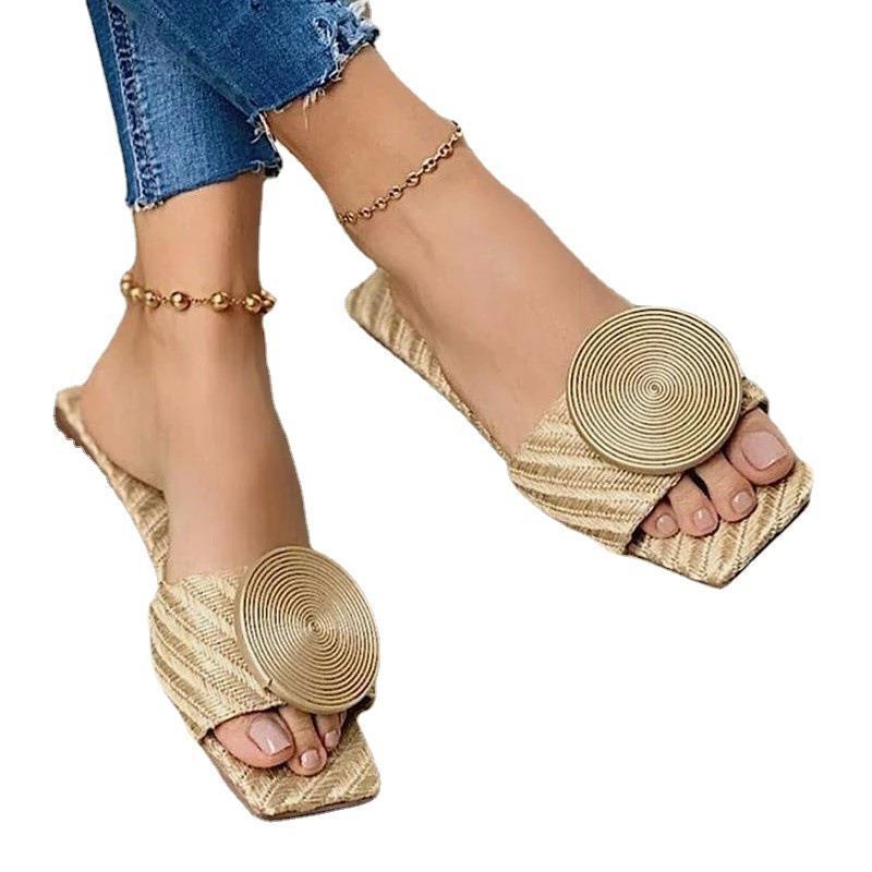 Damen modische Slides mit elegantem Spiralmuster EB
