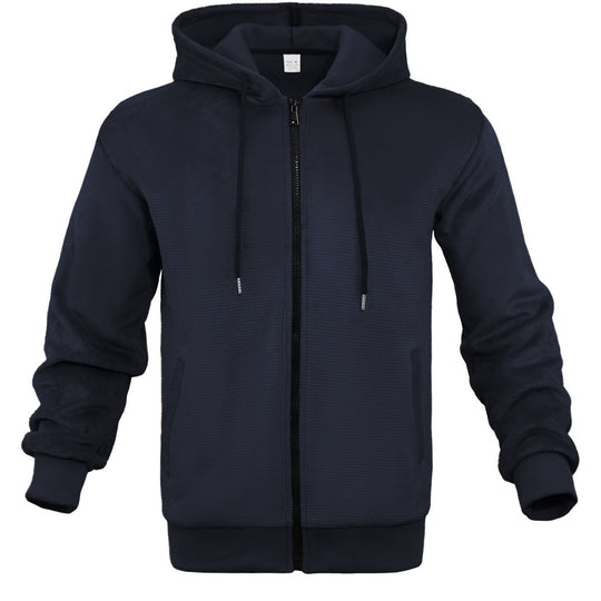 Herren sportliche Kapuzenjacke aus atmungsaktivem Material mit seitlichen Reißverschlusstaschen EB