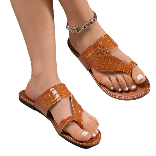 Damen modische Flip-Flop Sandalen mit Blattdesign EB