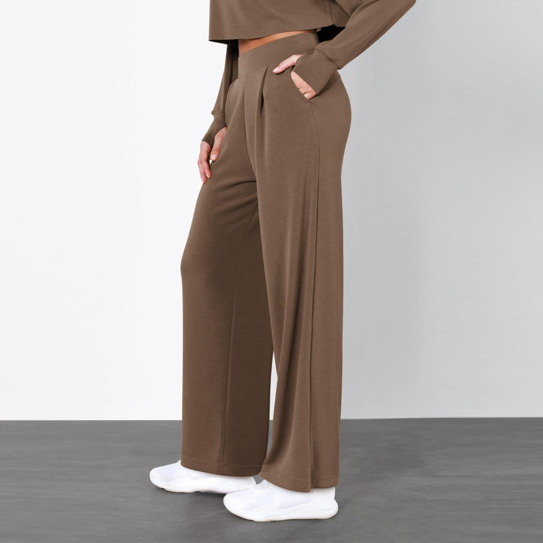 Damen Weit geschnittene Lounge-Hose mit komfortablem Bund und praktischen Taschen EB