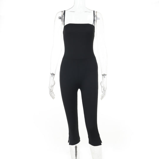 Damen stylischer Jumpsuit mit schmalem Schnitt und verstellbaren Trägern EB