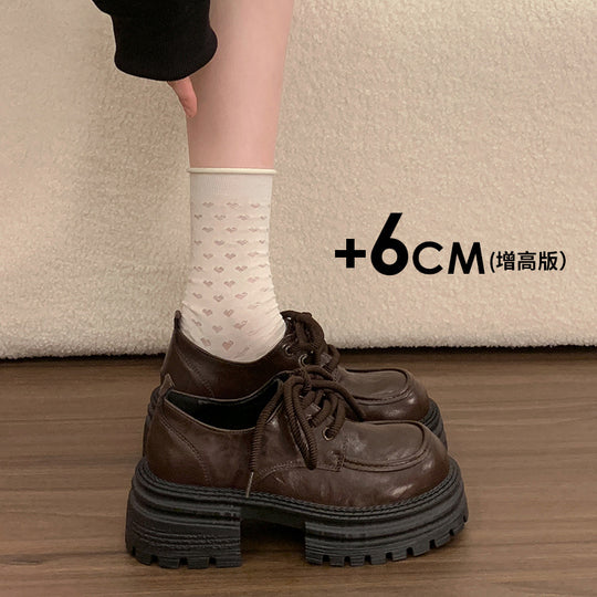 Damen Modische Schnürschuhe mit robustem Plateau-Heel und elegantem Obermaterial EB