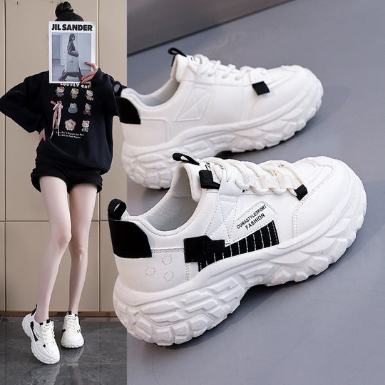 Damen Komfortable Lauf- und Freizeitschuhe mit dicker Sohle EB