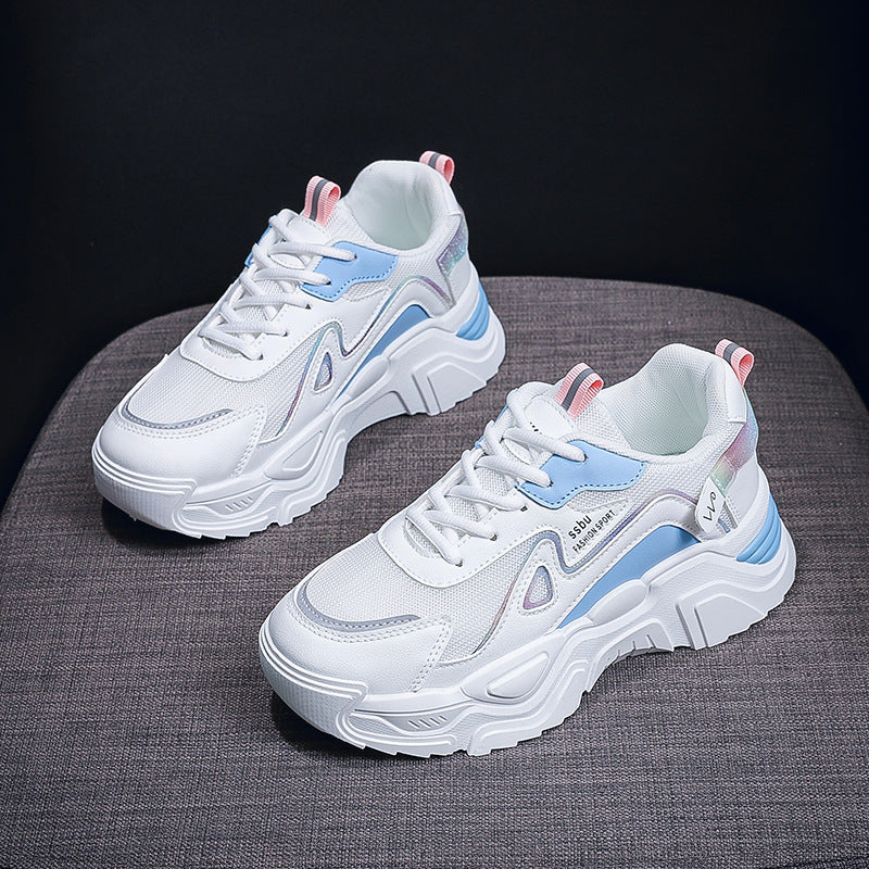 Damen Sportliche Lauf-Sneaker mit atmungsaktiver Mesh-Oberfläche und stoßdämpfender Sohle EB