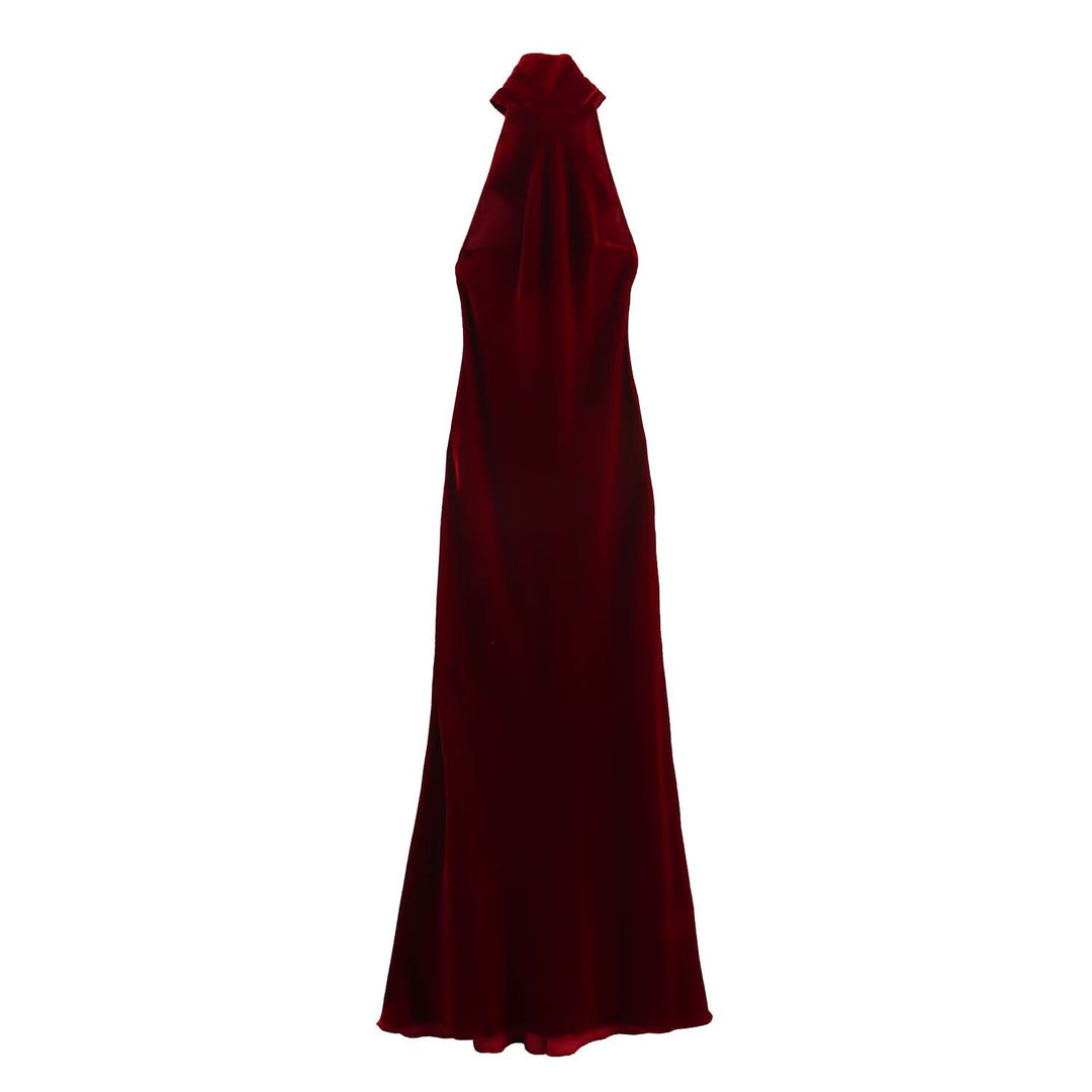 Damen Abendkleid mit hohem Kragen und fließendem Schnitt EB
