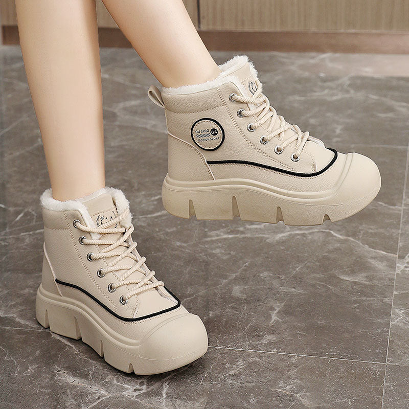 Damen warme High-Top Sneakers mit dämpfender Sohle und kuscheligem Innenfutter EB