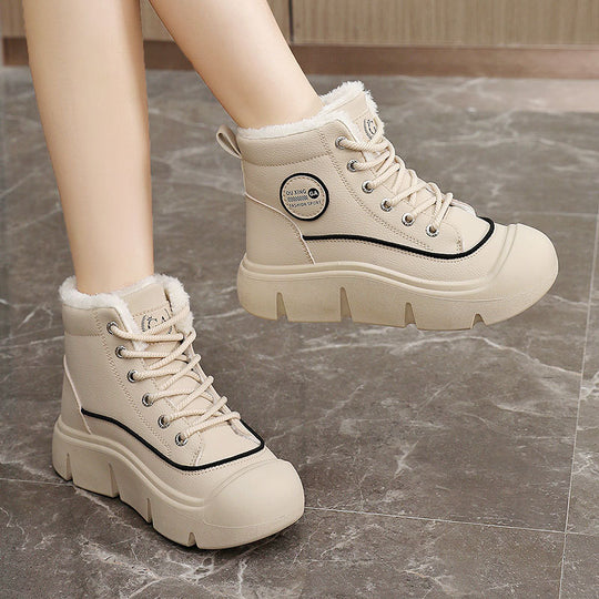 Damen warme High-Top Sneakers mit dämpfender Sohle und kuscheligem Innenfutter EB